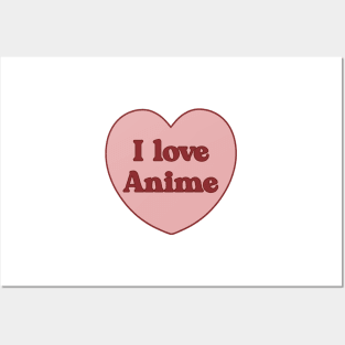 I love anime heart aesthetic dollette coquette pink red Posters and Art